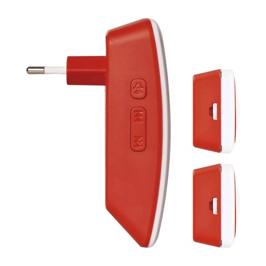 К-кт безжичен звънец за контакт + 2бр. бутони 230V IP44