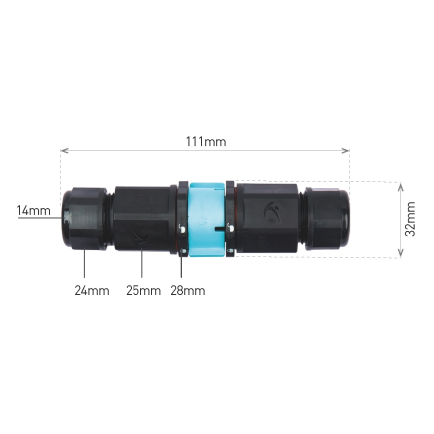 Кабелен съединител CTL 250V/16A IP68 3x2,5 mm2