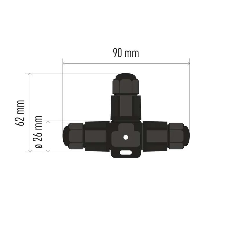 Кабелен T съединител IP68