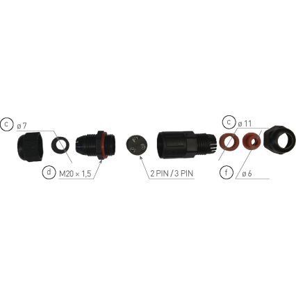 Кабелен конектор CSJ 250V/16A IP68 3x1,5 mm²