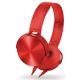 Кабелни слушалки с микрофон червени