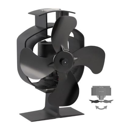 Осцилаторен вентилатор за камина 21x170 см, черен