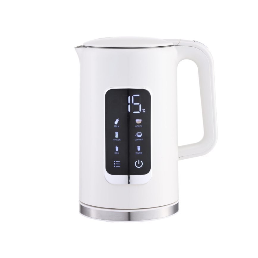 Кана с LCD дисплей 1,7 l 2200W/230V бял + туристическа чаша 450 ml