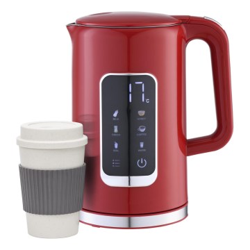 Кана с LCD дисплей 1,7 l 2200W/230V червен + туристическа чаша 450 ml