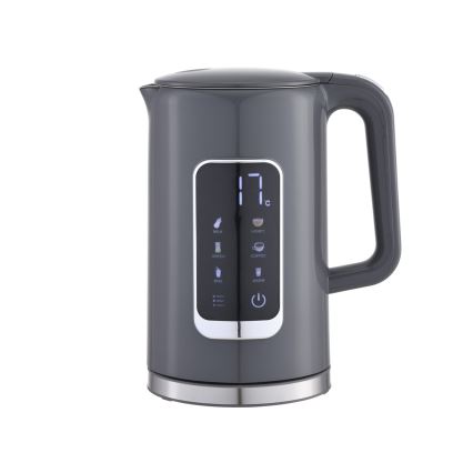 Кана с LCD дисплей 1,7 l 2200W/230V сив + туристическа чаша 450 ml