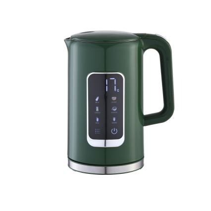 Кана с LCD дисплей 1,7 l 2200W/230V зелен + туристическа чаша 450 ml