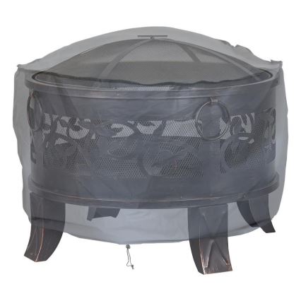 Капак за огнище 93x58 см сив