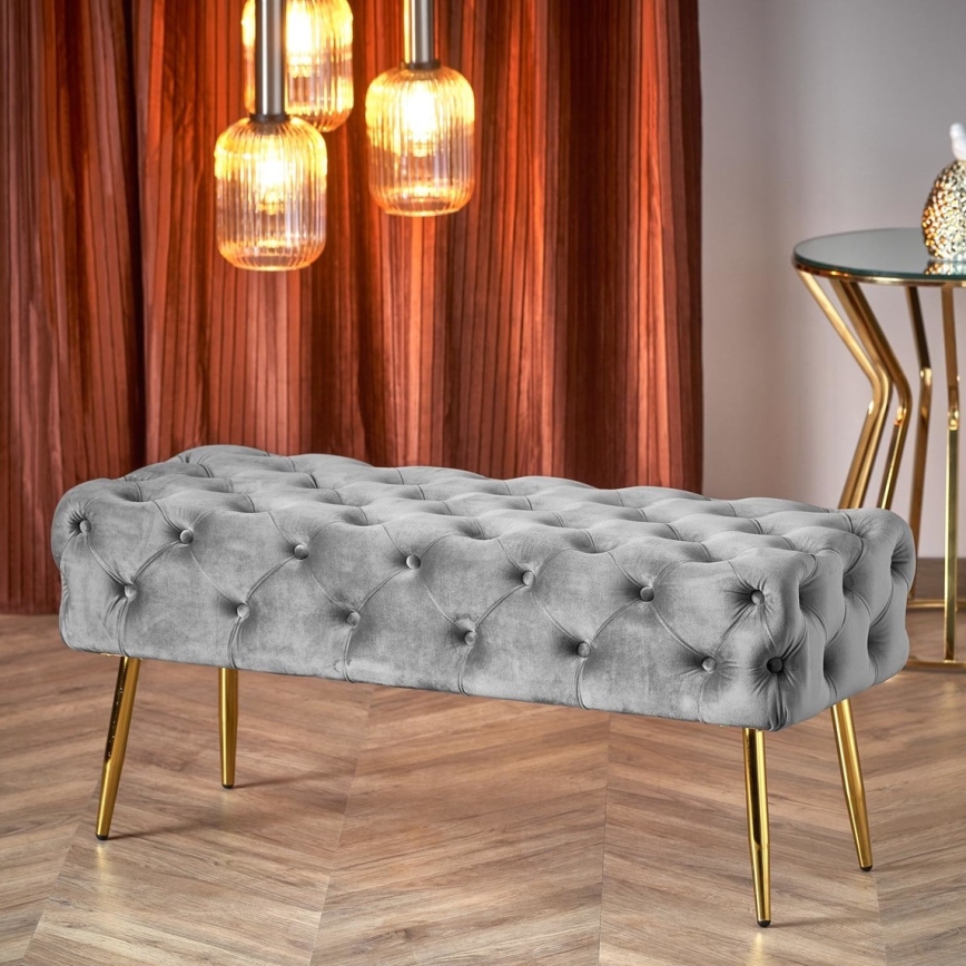 Капитонирана пейка ATHENA 40x100 см сив/златист