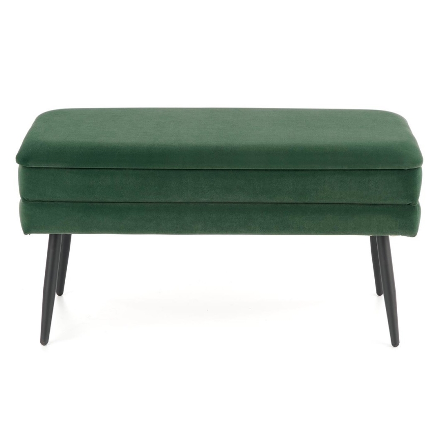 Капитонирана пейка с място за съхранение VELVA 37x78 см зелен/черен