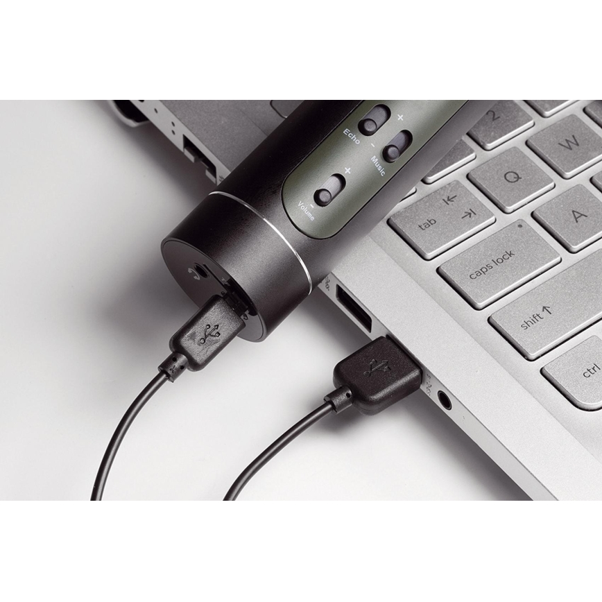 Караоке микрофон 6W/5V 1500 mAh Bluetooth черен