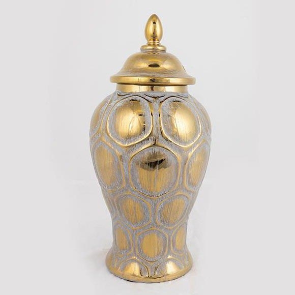 Керамичен буркан 33,8x16 см златист/сребрист