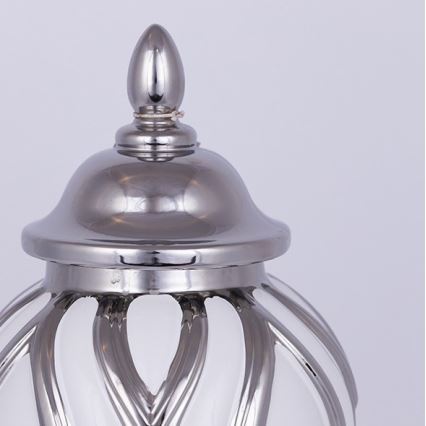 Керамичен буркан 35x18,5 см сребрист/бял