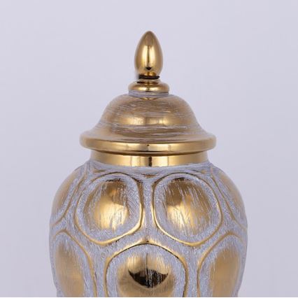 Керамичен буркан 35x18,5 см златист/сив