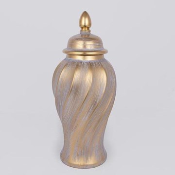 Керамичен буркан 40,8x17,5 см златист/сив