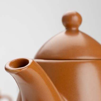 Керамичен чай комплект кафяв