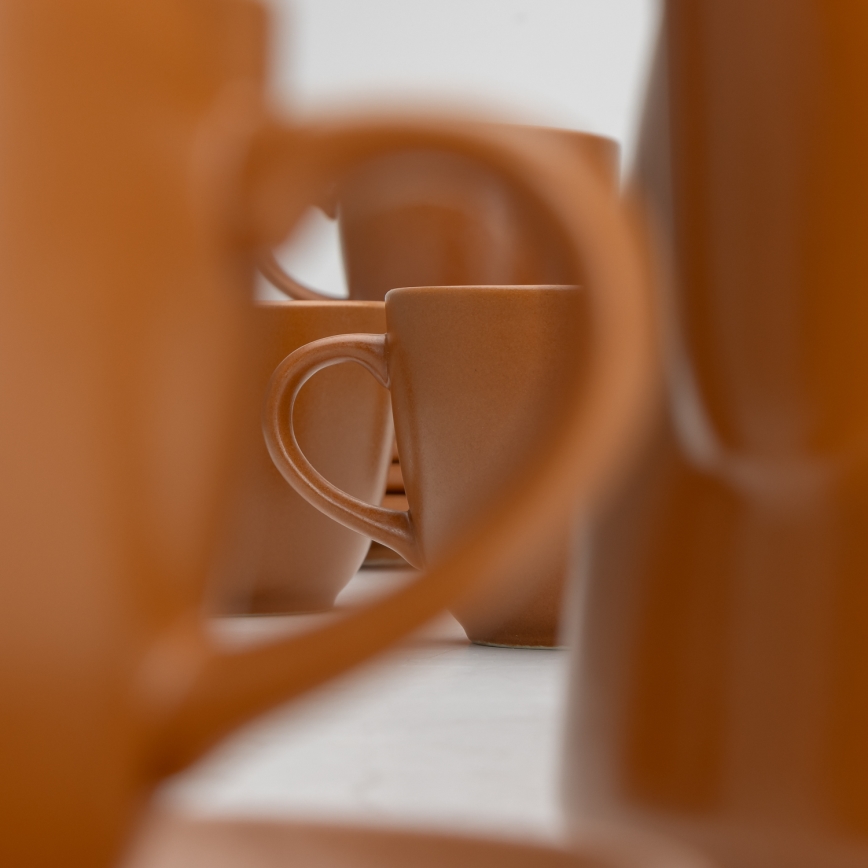 Керамичен чай комплект кафяв