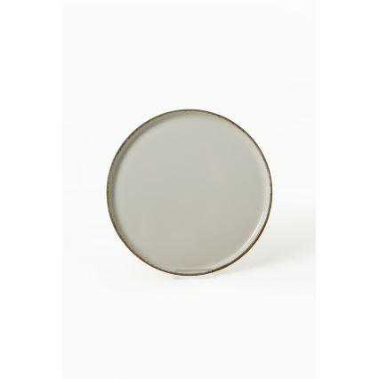 Керамичен комплект за хранене, 24 части, кремав/кафяв