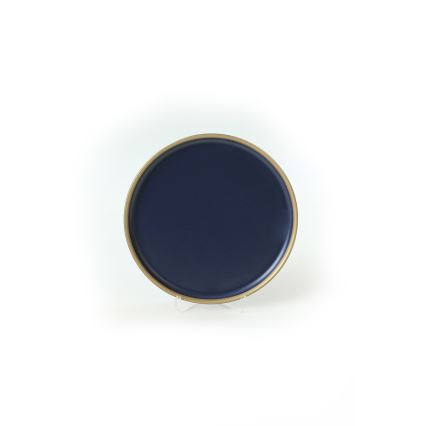 Керамичен комплект за хранене от 24 части, син/златист