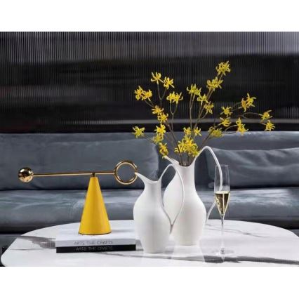 Керамична бяла ваза 33x17x19 см