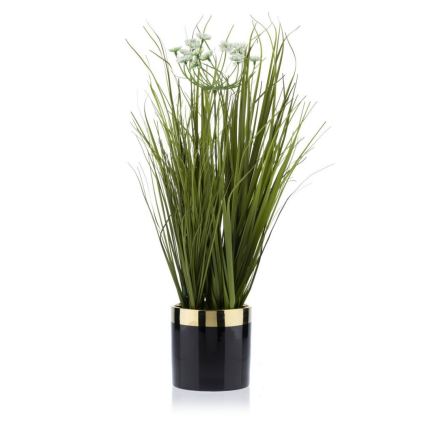 Керамична саксия CINDY 11x11 см черна/златиста