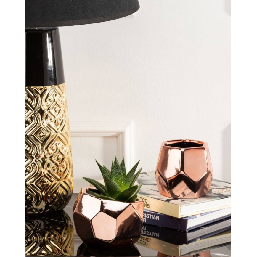 Керамична саксия DORIS 8x11 см розовозлатиста