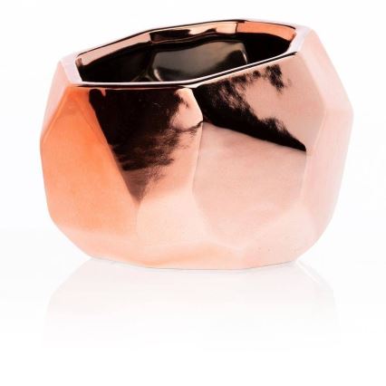 Керамична саксия DORIS 8x11 см розовозлатиста