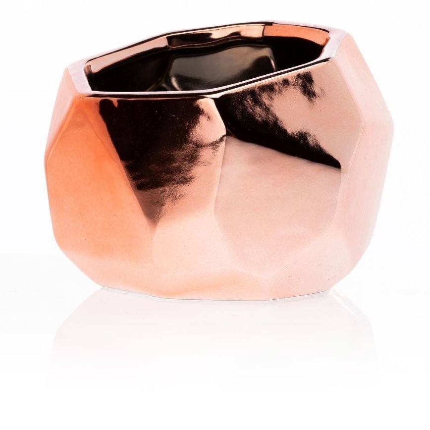 Керамична саксия DORIS 8x11 см розовозлатиста