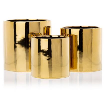 Керамична саксия FLORA 13x13 см златиста