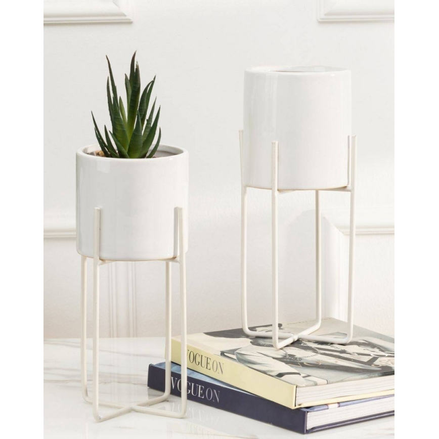 Керамична саксия FLORRI 23,6x10,4 см бяла