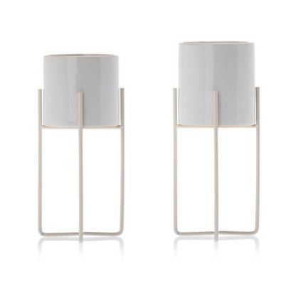 Керамична саксия FLORRI 23,6x10,4 см бяла