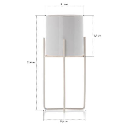 Керамична саксия FLORRI 23,6x10,4 см бяла