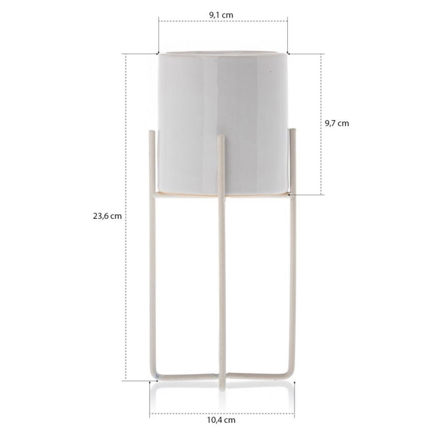 Керамична саксия FLORRI 23,6x10,4 см бяла