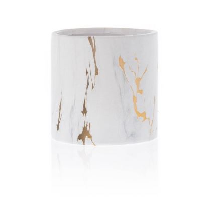 Керамична саксия MARBELA 11x11 см бяла/златиста