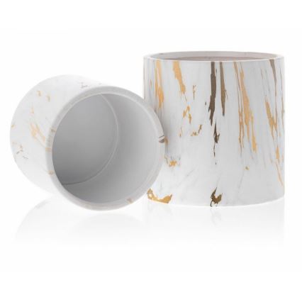 Керамична саксия MARBELA 11x11 см бяла/златиста