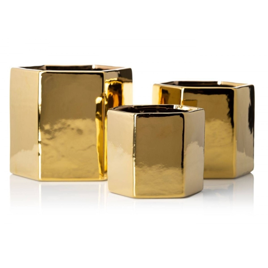 Керамична саксия MIA 12x14 см златиста