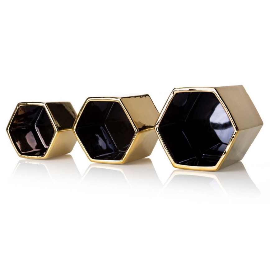 Керамична саксия MIA 12x14 см златиста