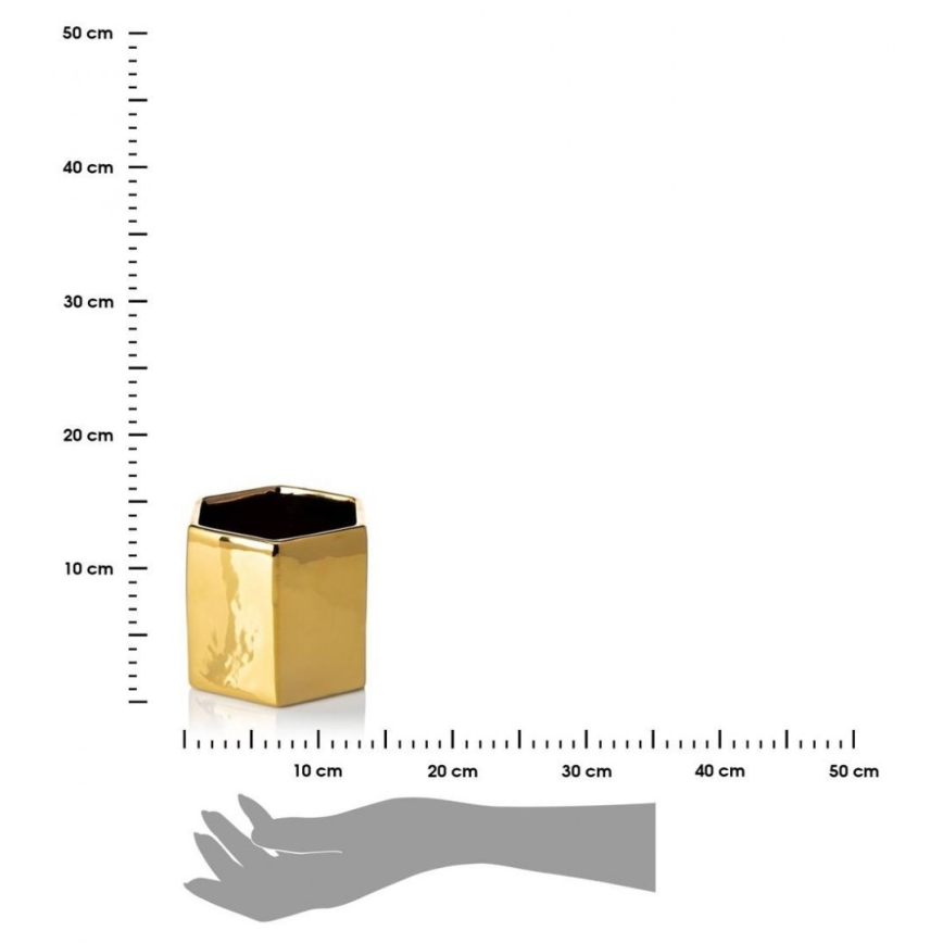 Керамична саксия MIA 12x14 см златиста