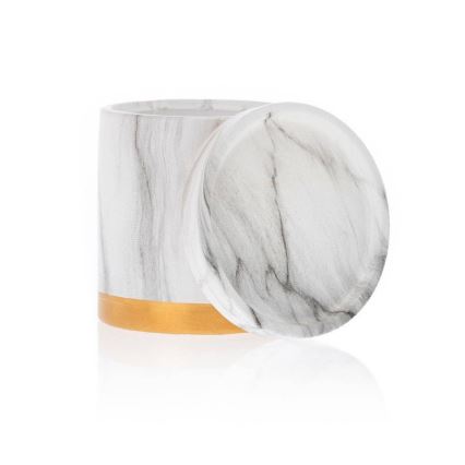 Керамична саксия с купа HANYA 11x11 см мраморен декор