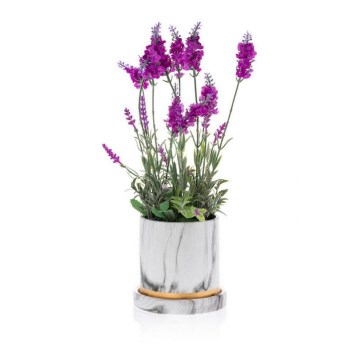 Керамична саксия с купа HANYA 13x13 см мраморен декор