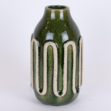 Керамична ваза 24x13 см зелен