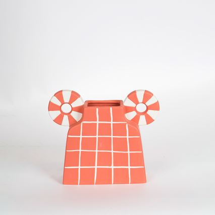 Керамична ваза 30,6x22,5 см оранжев