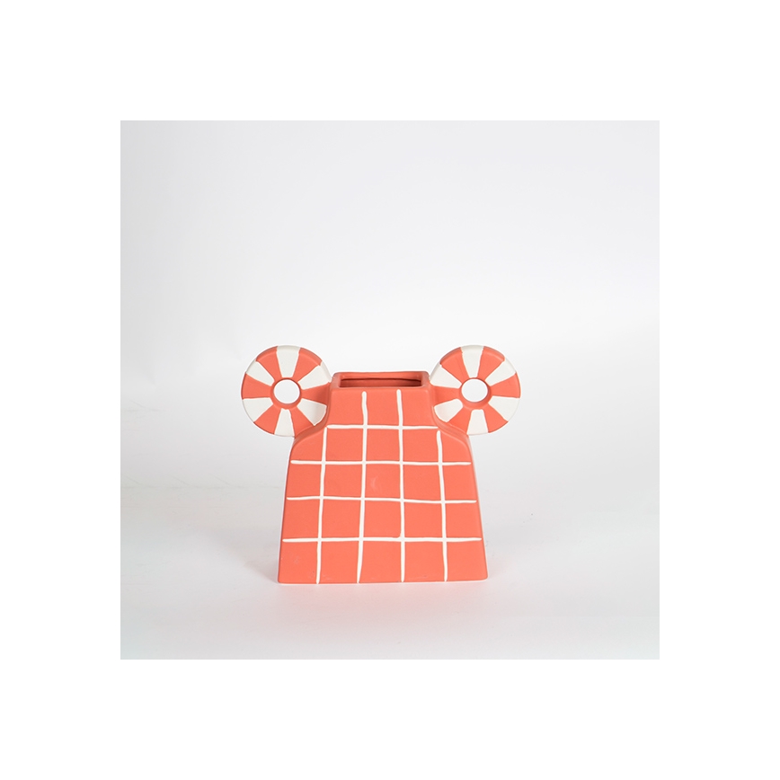 Керамична ваза 30,6x22,5 см оранжев