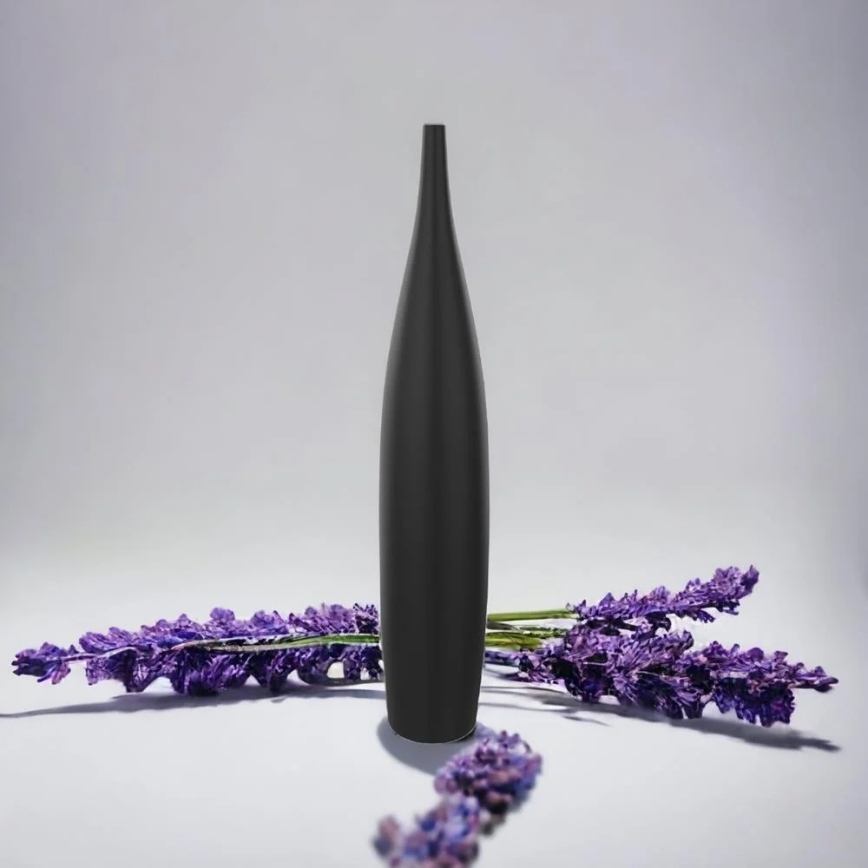 Керамична ваза 70 см матова черна