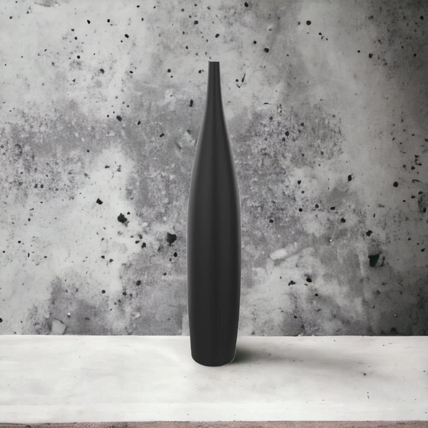 Керамична ваза 70 см матова черна
