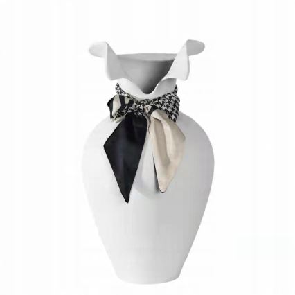 Керамична ваза, бяла, 41,5 x 23 см