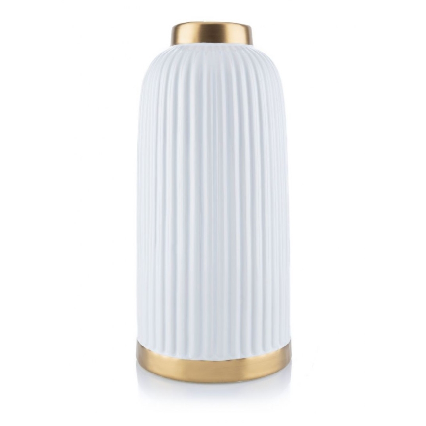 Керамична ваза ROSIE 30,5x14 см бяла/златиста