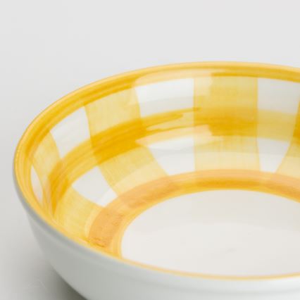 Керамична купа за компот 13 см бял жълт