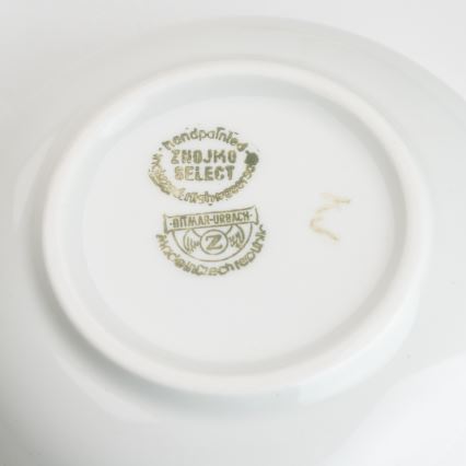 Керамична купа за компот 13 см бял жълт