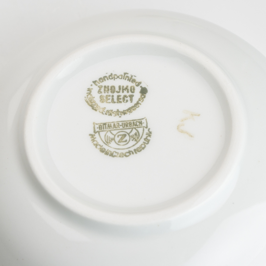 Керамична купа за компот 13 см бял жълт