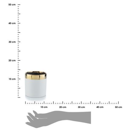 Керамична саксия CINDY 11x11 см бяла/златиста